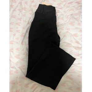 black low-waist pants